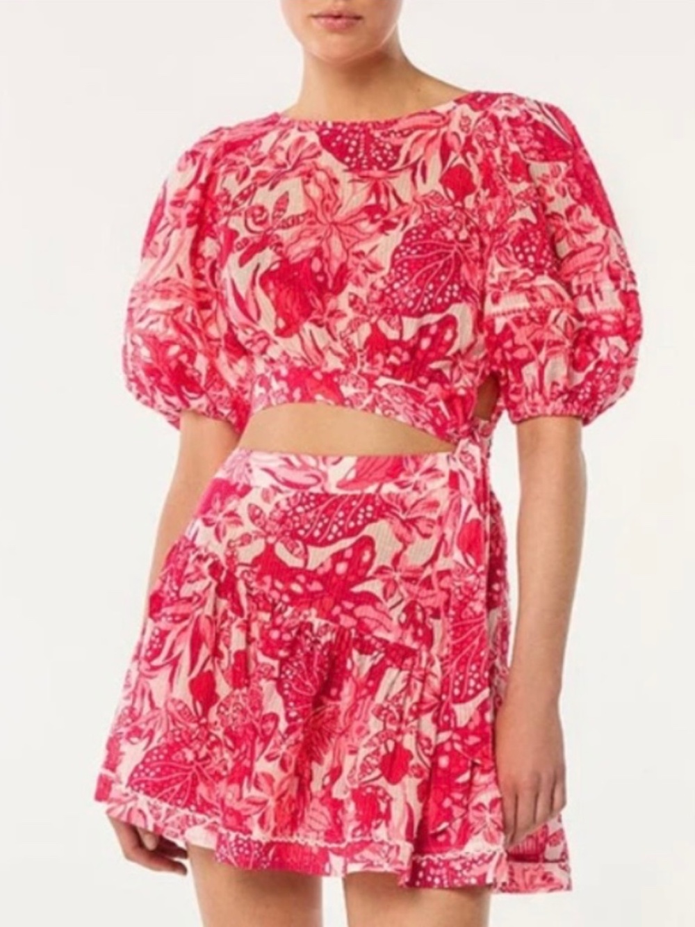 Poupette St Barth Chantal Cutout 100% Cotton Minidress Pink Jengel SZ XS